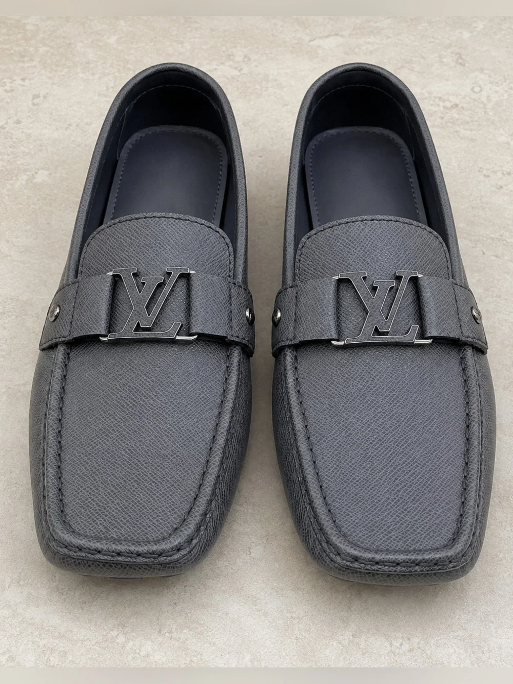 Louis Vuitton Monte Carlo Grey Leather Loafers Men’s US 10